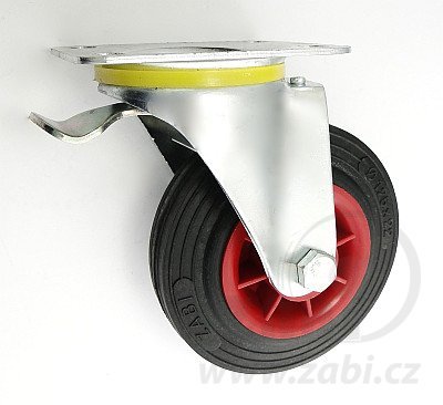 Pryžové kolo 125 mm otočná vidlice s deskou