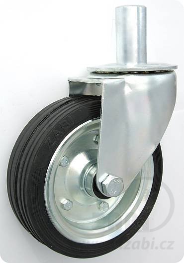 Pryžové kolo 160 mm otočná vidlice s čepem