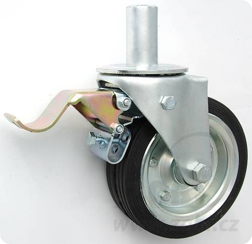 Pryžové kolo 160 mm otočná vidlice s čepem