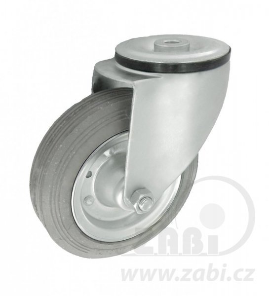 Pryžové kolo 160 mm otočná vidlice s otvorem