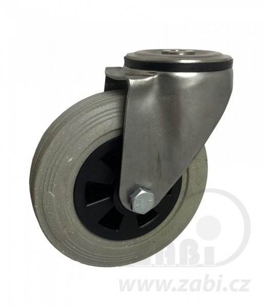 Pryžové kolo 160 mm otočná vidlice s otvorem