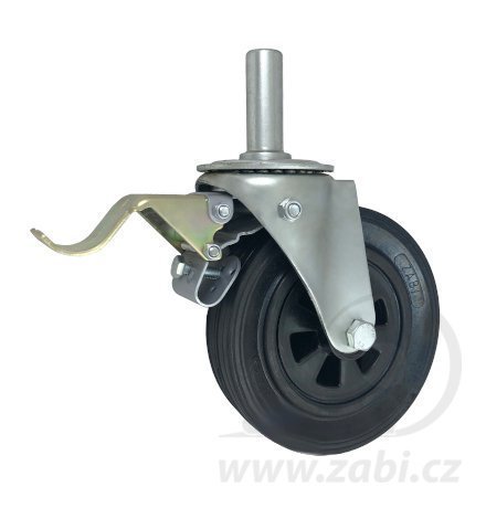 Pryžové kolo 180 mm otočná vidlice s brzdou a čepem ZABI