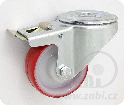 Plastové kolo 80 mm otočná vidlice s otvorem