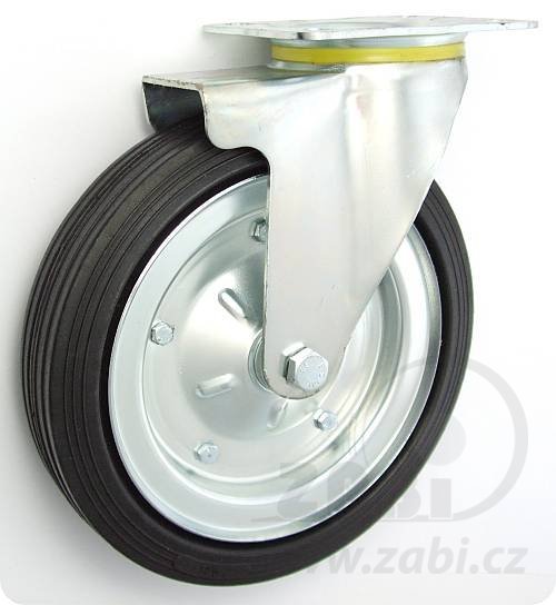 Pryžové kolo 225 mm otočná vidlice s deskou