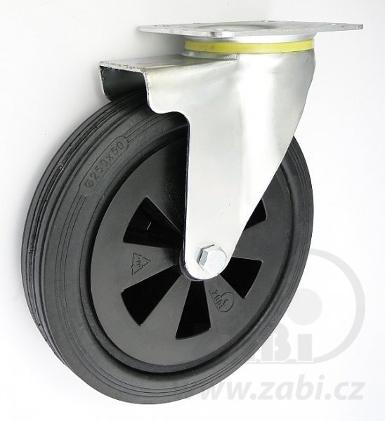 Pryžové kolo 250 mm otočná vidlice s deskou