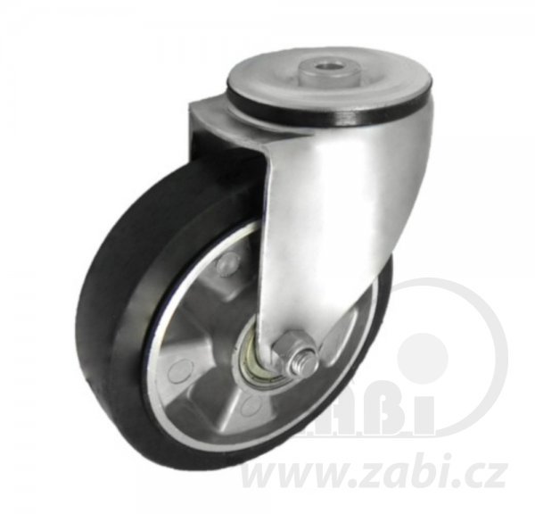 Pryžové kolo 160 mm otočná vidlice s otvorem