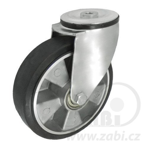 Pryžové kolo 180 mm otočná vidlice s otvorem