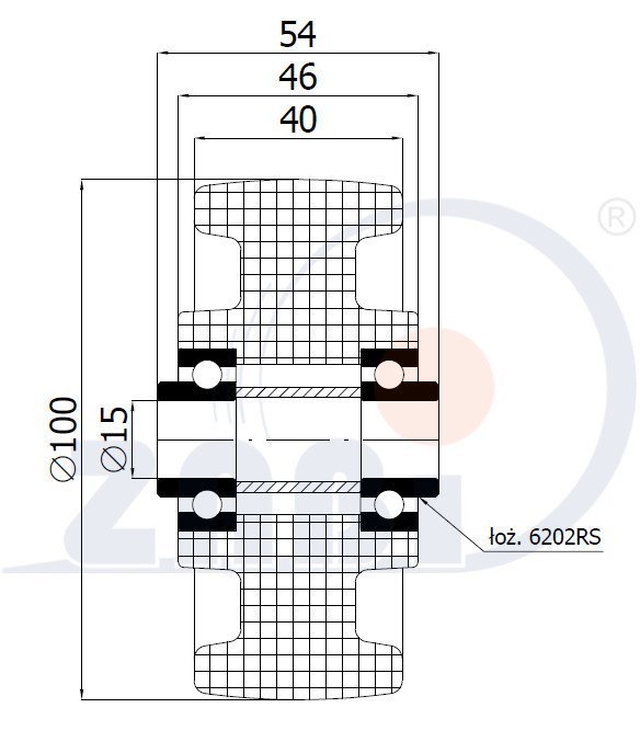 Plastové kolo 100 mm samostatné s ložiskem