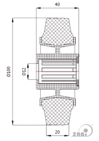 Samostatné pryžové kolo 100 mm 