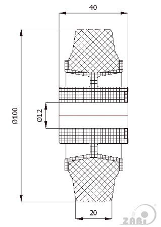 Samostatné pryžové kolo 100 mm 