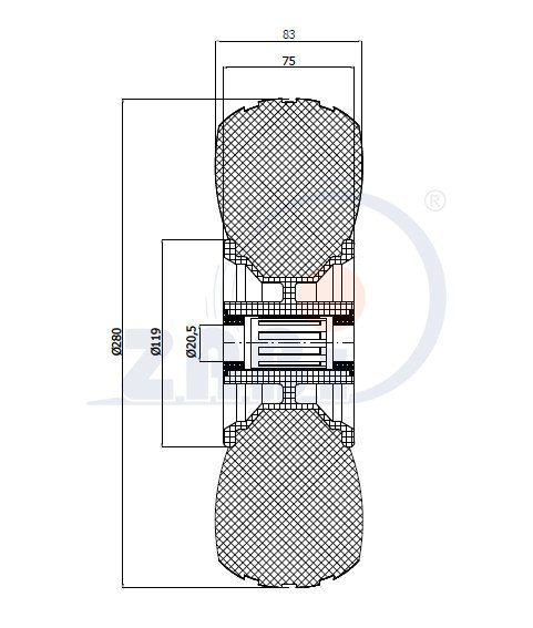 Elastické kolo 280 mm samostatné (4.00-4)