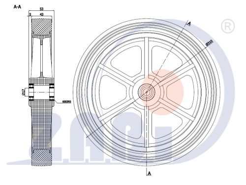 Pryžové kolo 310 mm samostatné