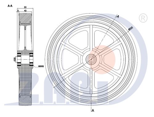 Pryžové kolo 310 mm samostatné