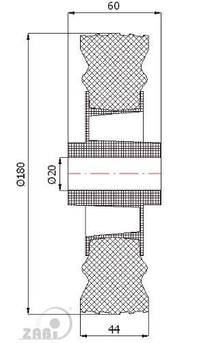 Pryžové kolo 180 mm samostatné