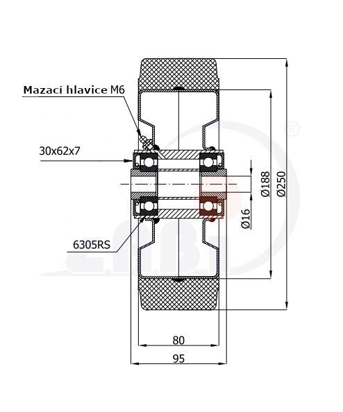 Kolo pro pluh a zametač 250 mm samostatné