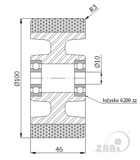 Polyuretanové kolo 100 mm samostatné