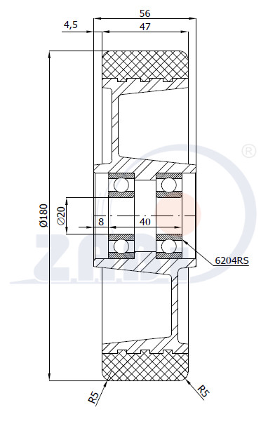 Kolo pro paletové vozíky 180 mm