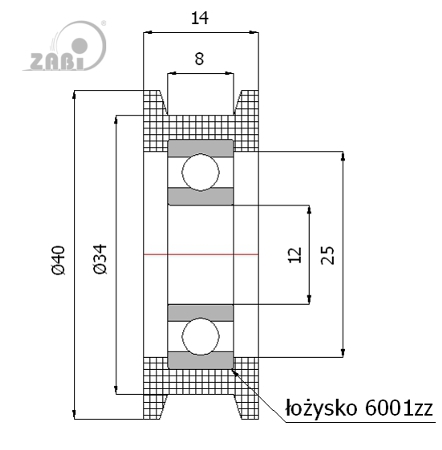 Kladka plastová s ložiskem 40mm