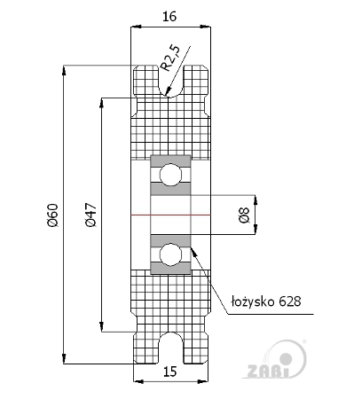 Kladka plastová s ložiskem 60 mm