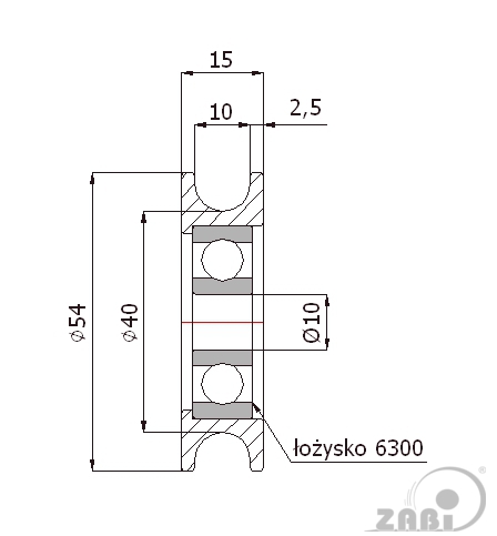 Kladka kovová s ložiskem 54 mm