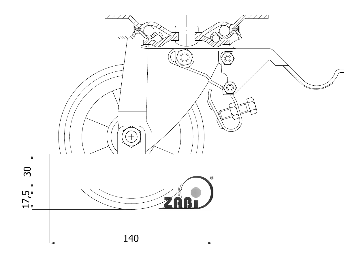 Bezpečnostní krytí koleček 125mm