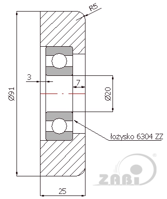 Rolna kovová s ložiskem