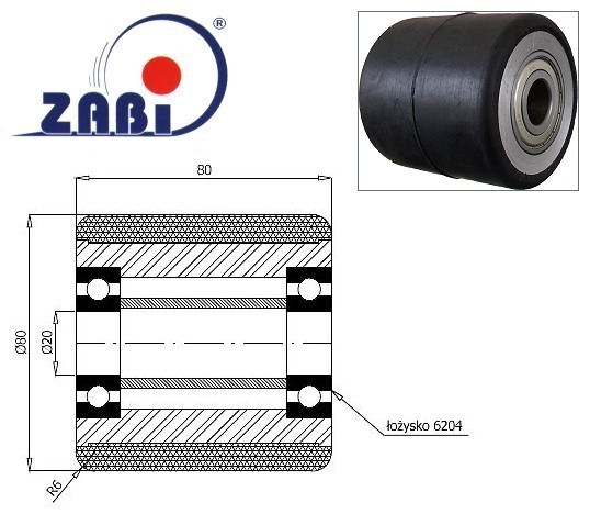 Váleček pro paletový vozík 80 mm