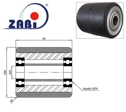 Váleček pro paletový vozík 80 mm