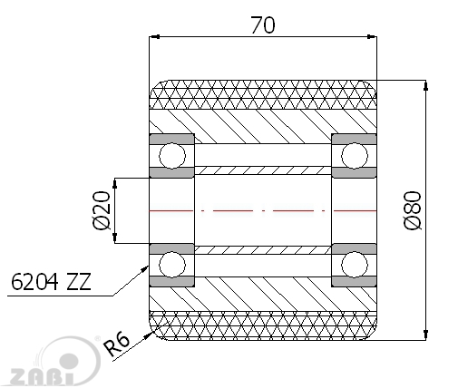 Váleček pro paletový vozík 80 mm