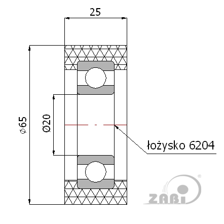 Rolna polyuretanová s ložiskem