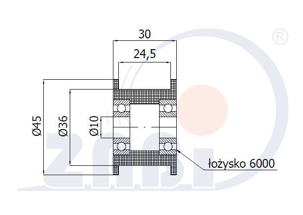 Kladka plastová profilovaná s ložiskem