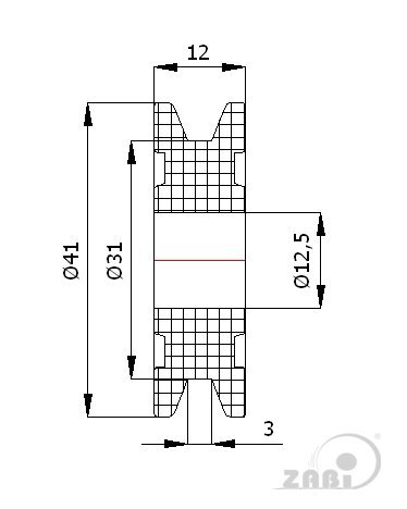 Plastová kladka profilovaná 41 mm