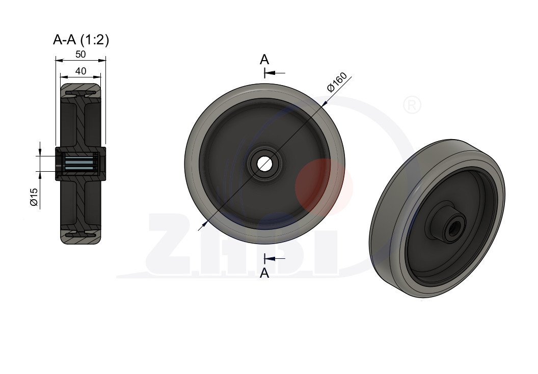 Polypropylenové kolo 160 mm