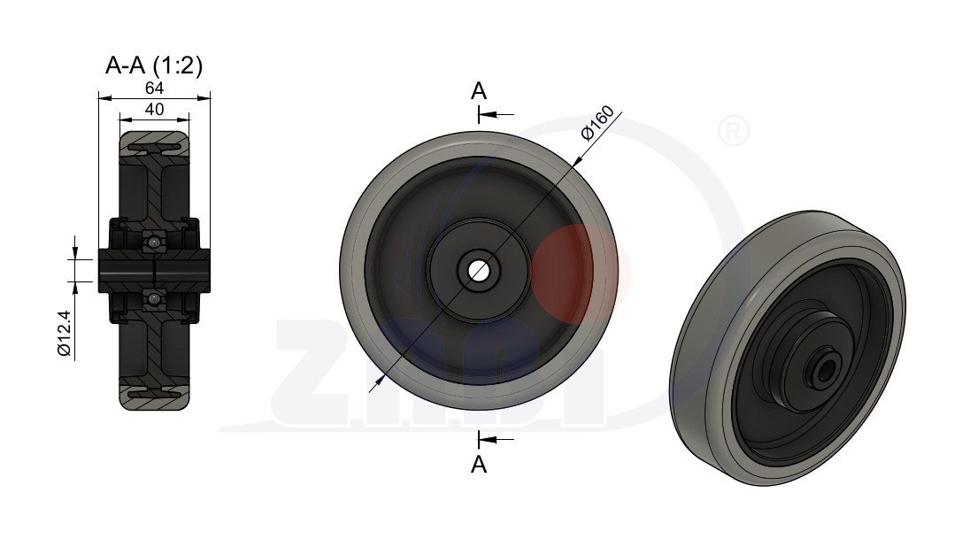 Polypropylenové kolo 160 mm