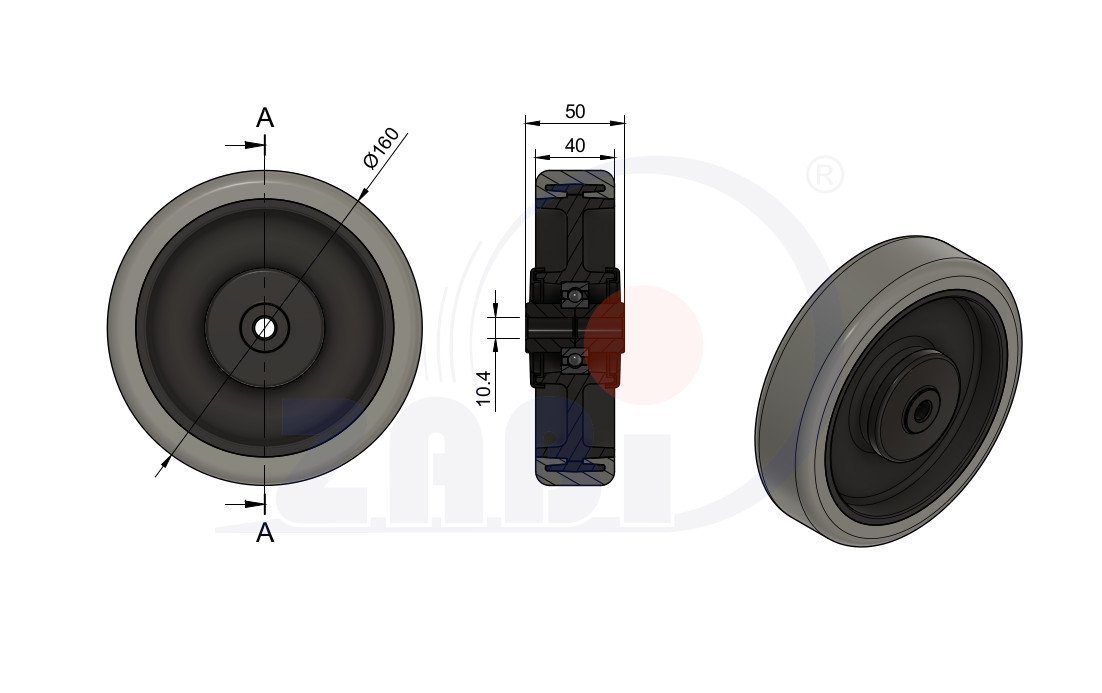 Polypropylenové kolo 160 mm