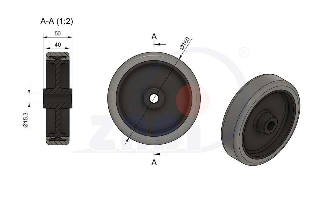 Polypropylenové kolo 160 mm