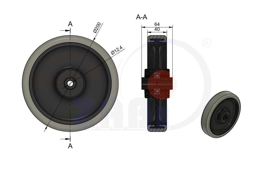 Polypropylenové kolo 200 mm