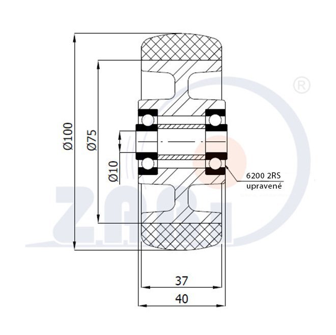 Polyuretanové kolo 100 mm samostatné ZABI