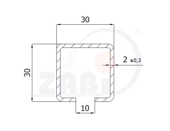 C-profil pozink 30x30x2 délka 3m