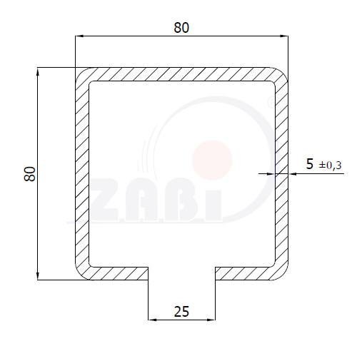 C-profil 80x80x5 délka 2m