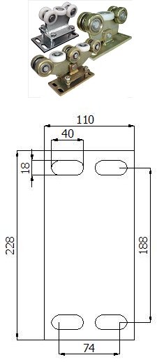 Nosný vozík pro těžkou posuvnou bránu 90 mm