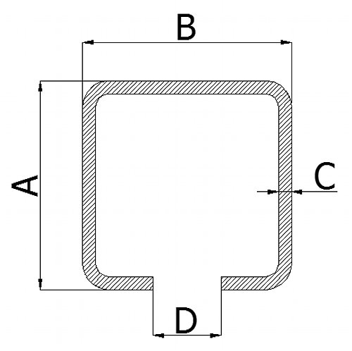 Nosný C profil pro posuvnou bránu 50mm délka 6 metrů