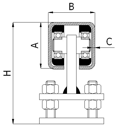 Nosný vozík pro posuvné brány 70 mm
