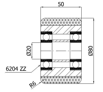 Váleček pro paletový vozík 80 mm