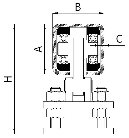 Nosný vozík posuvné brány 70 mm ZABI