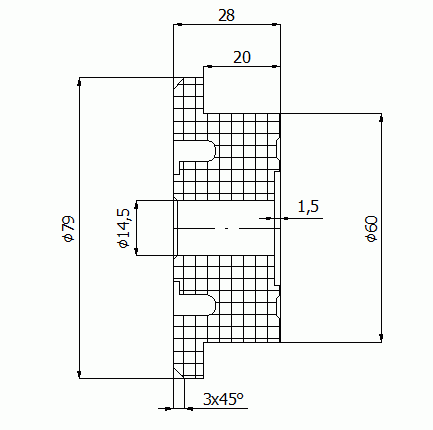 Plastové kolo s nákolkem 79 mm