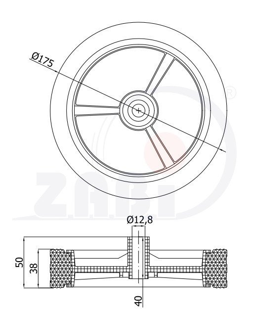 Univerzální kolo pro zahradní sekačku 175 mm ZABI