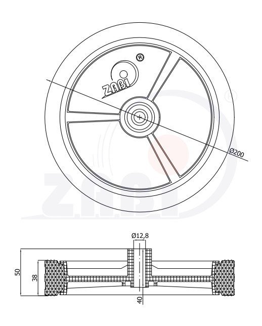 Univerzální kolo pro zahradní sekačku 200 mm ZABI