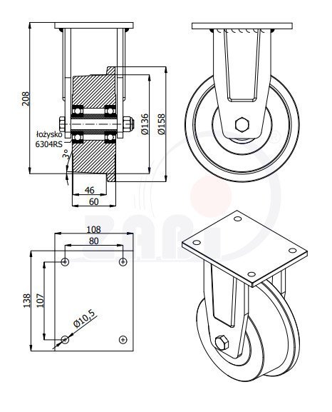 Kolo s nákolkem ve vidlici 160 mm