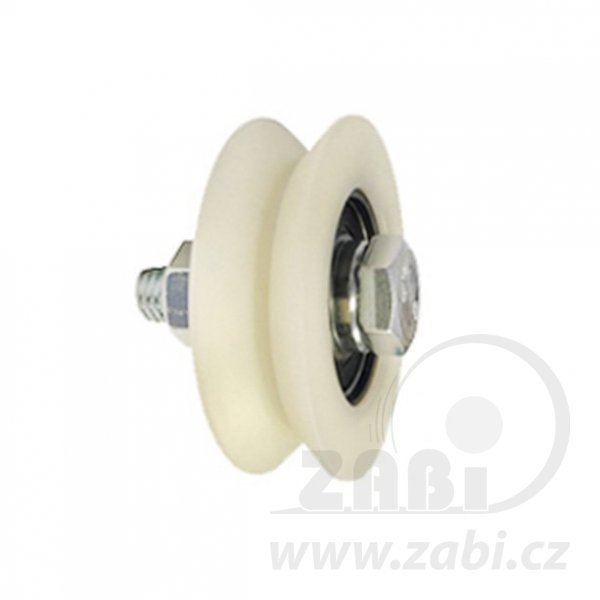 Plastová kladka profilovaná s ložiskem a šroubem 58 mm